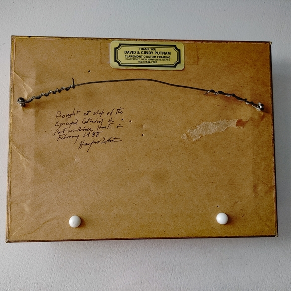 Village Painting from Haiti a colorful scene from 1988 sign Laeroix or Lacroix - Picture 2 of 10